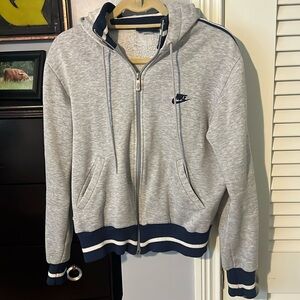 Vintage Nike blue label gray full zip hoodie